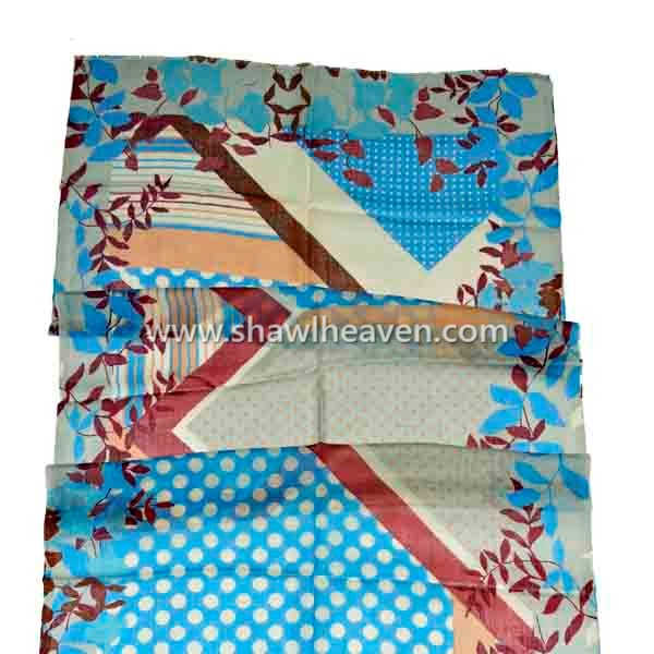 Digital print wool scarves and shawls